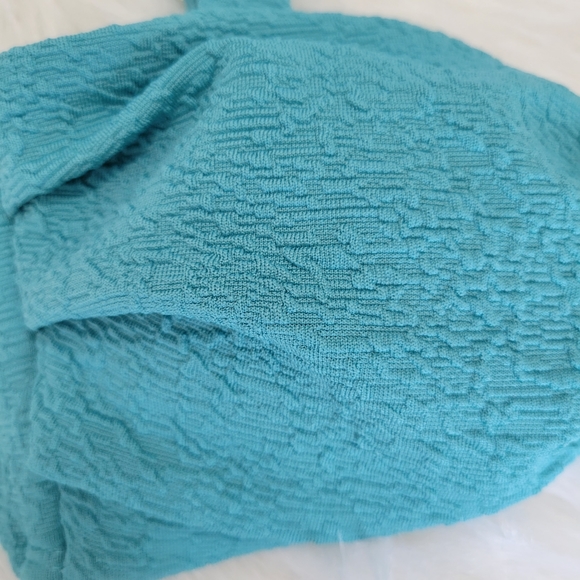 Time and Tru Popcorn Texture Aqua Bandeau Knot Top M 8-10 NWT Adjustable Straps - Picture 2 of 12